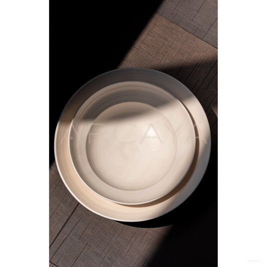 Amu Collab Plain White Soup Bowl - scene