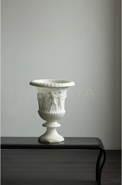 French Mid Century Roman Relief Floor Vase - scene