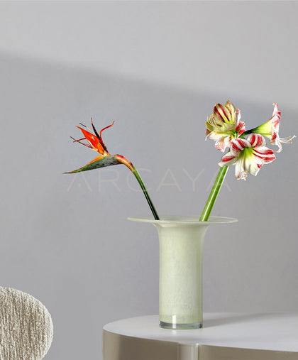 Mid Century Glass Vase Dried Flowers - scene