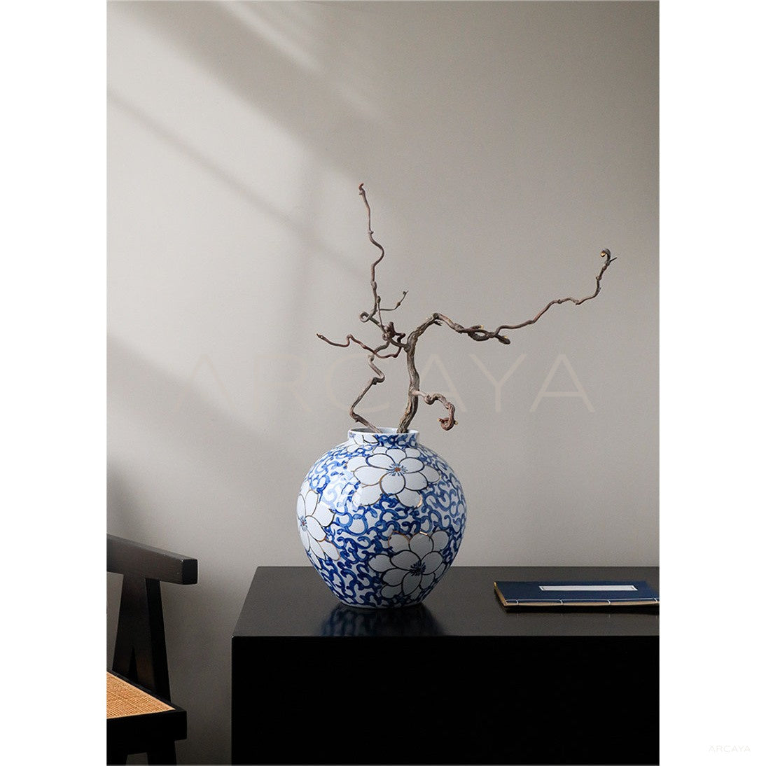Jingdezhen Blue White Art Vase Living Room in detail