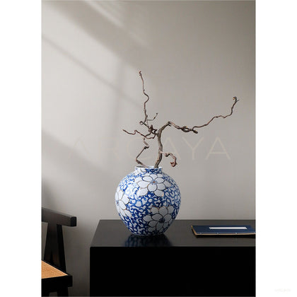 Jingdezhen Blue White Art Vase Living Room - scene