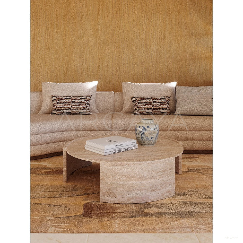 Natural Travertine Coffee Table in detail