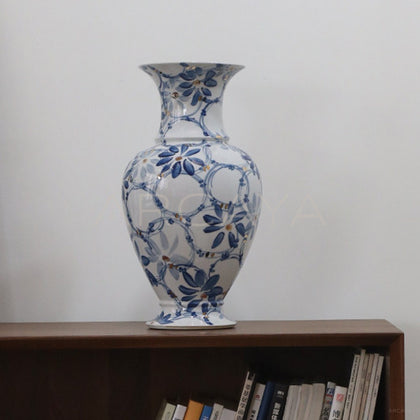 New Chinese Blue White Large Floor Vase - main