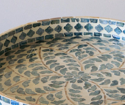 Niche Shell Inlay Mobile Side Table - scene