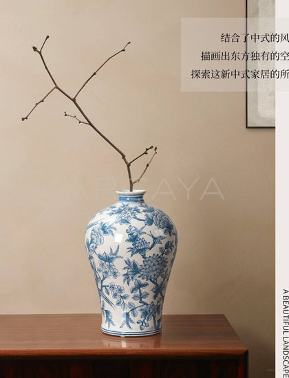 Blue White Porcelain Vase Vintage - scene
