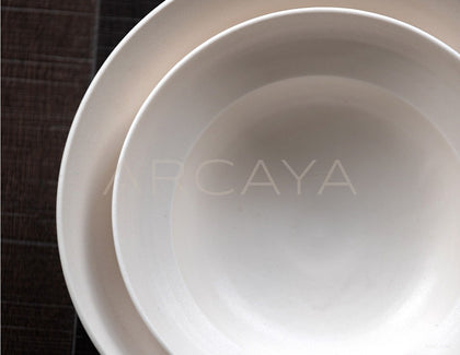 Amu Collab Plain White Soup Bowl - scene