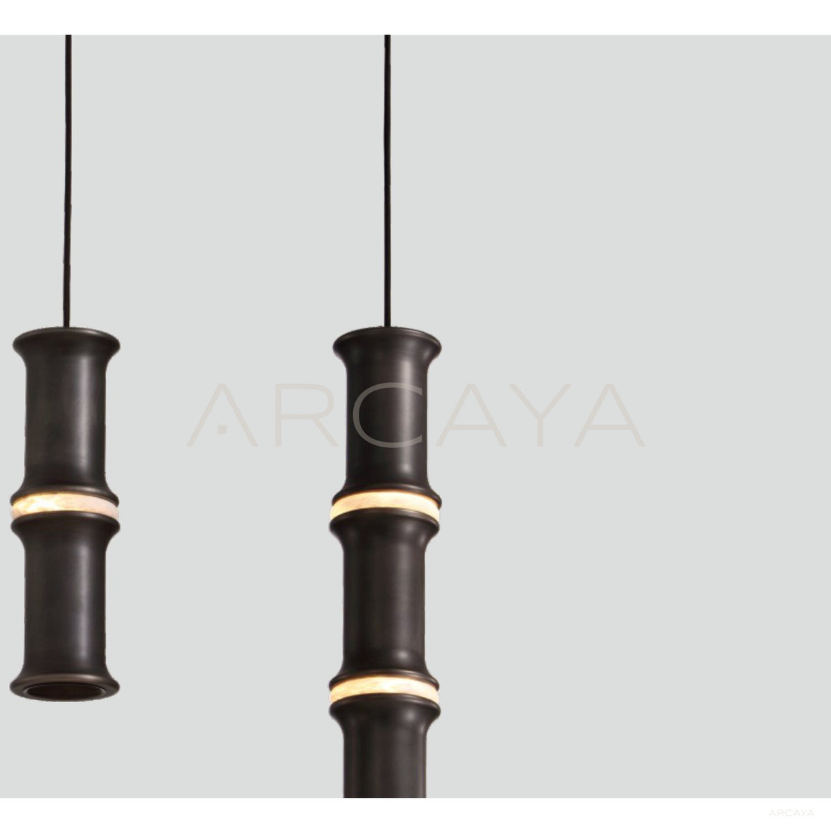 Black Gold Bamboo Joint Pendant Light 80650 in detail