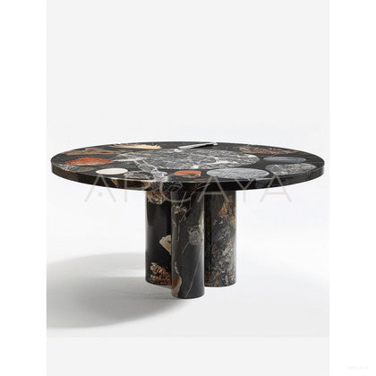 Colorful Black Glazed Table - scene