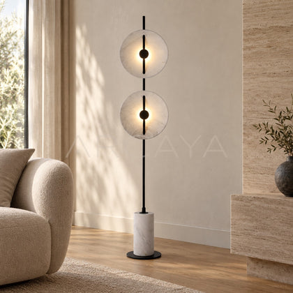 Double Stone Disc Floor Lamp 21603 - main