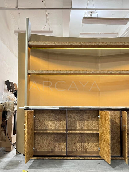 Burl Veneer Bookcase - scene