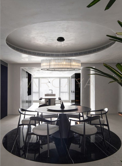 Clear Vertical Tube Ring Pendant Light 80566 - scene