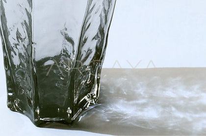 Ribbed Smoked Glass Vase - scene