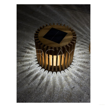 Japanese Teak Outdoor Lantern - scene