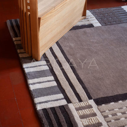 Terracotta Low Saturation Textured Rug - scene