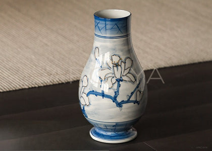 Jingdezhen Blue White Porcelain Vase Song Style - scene