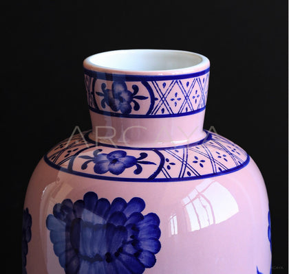 Hand Painted Blue White Ceramic Vase Boxi - scene