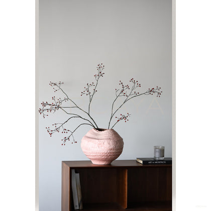 Wabi Sabi Pink Sand Textured Ceramic Vase - scene