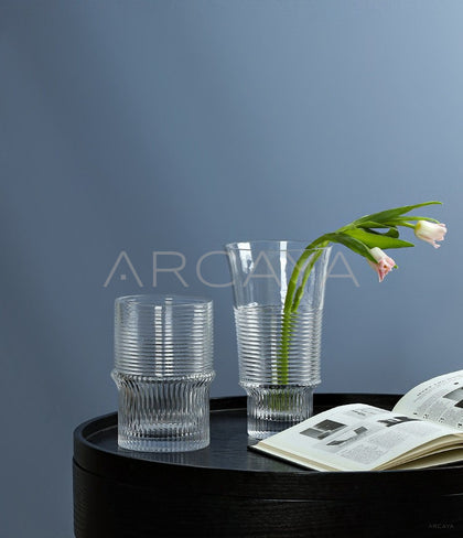 Clear Modern Medium Glass Vase - scene