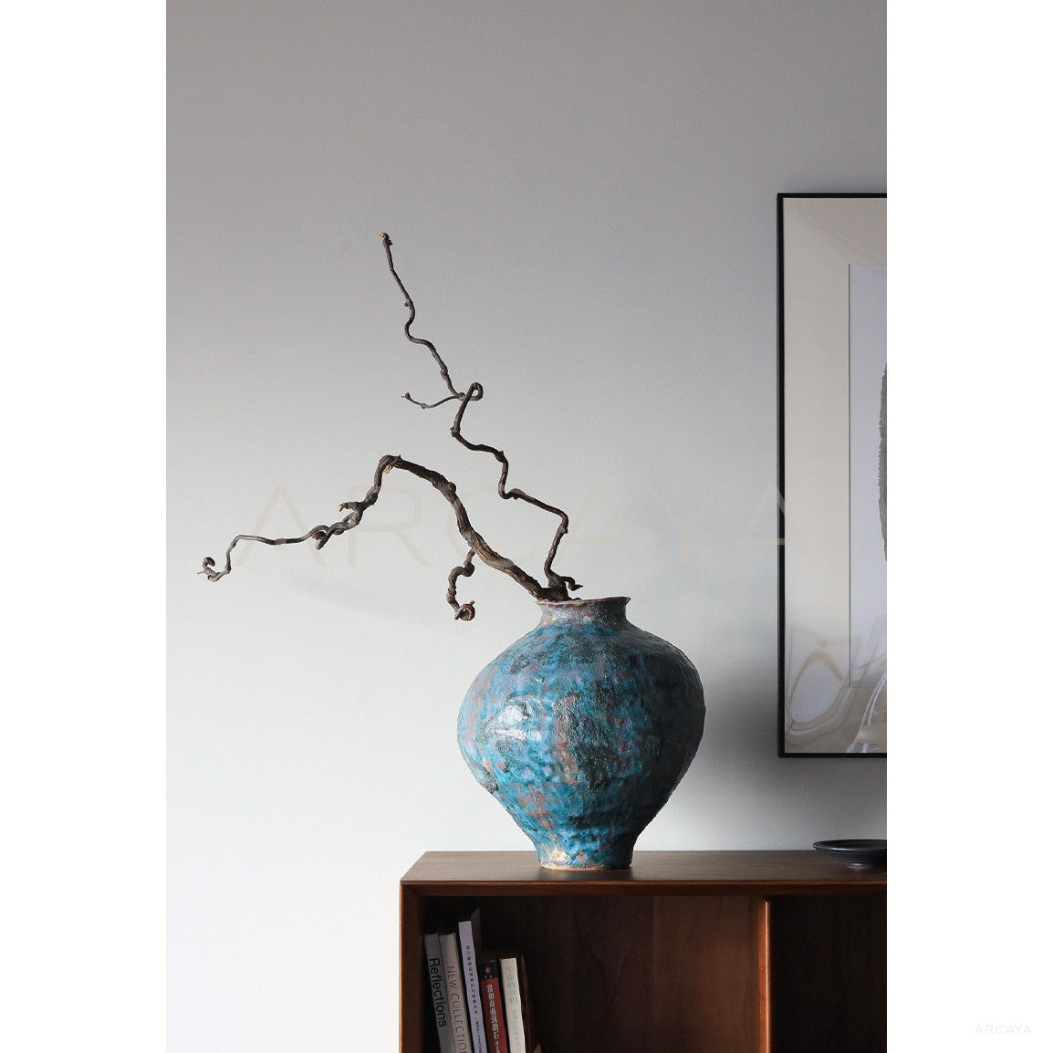 Vintage Wabi Sabi Jingdezhen Tabletop Jar in detail