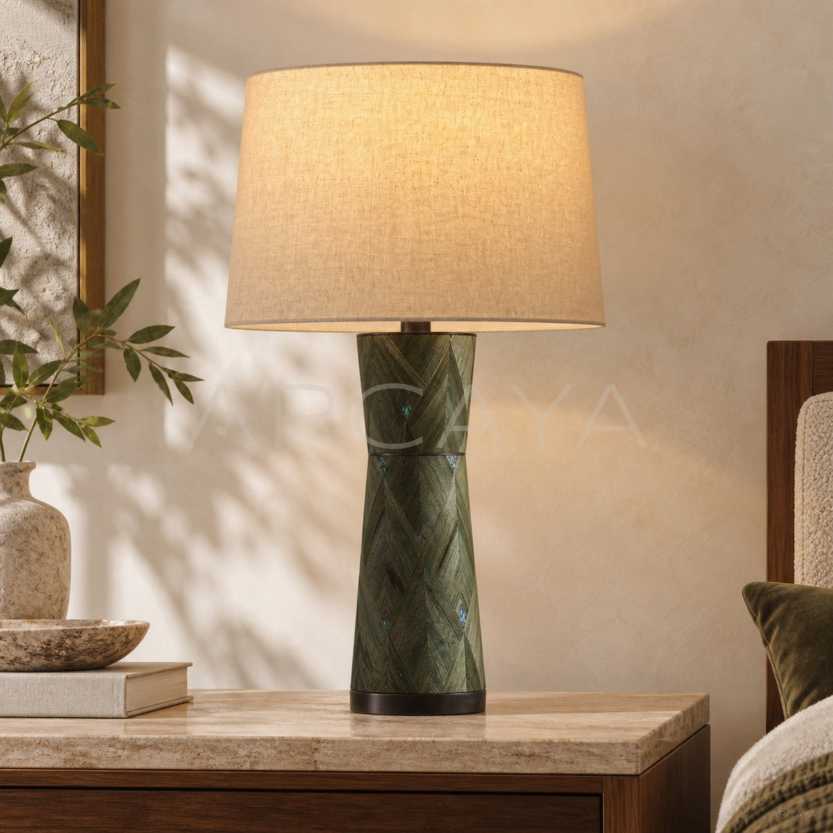 Green Prism Fabric Shade Table Lamp 95334 - main