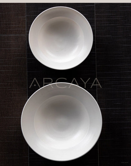 Amu Collab Plain White Soup Bowl - scene