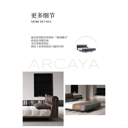 Floating Light Italian Minimalist Bed - scene