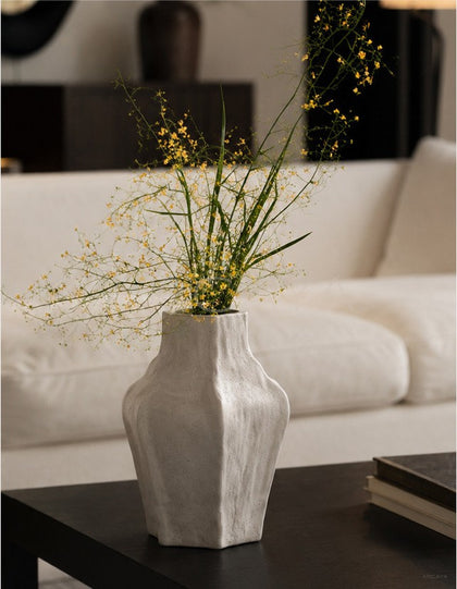 Handmade Sand Multi Faceted Ceramic Vase - scene