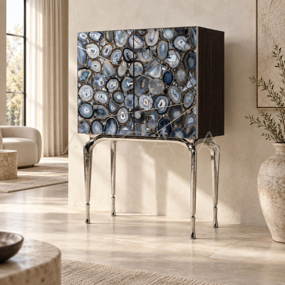 Agate Stone Display Sideboard in detail