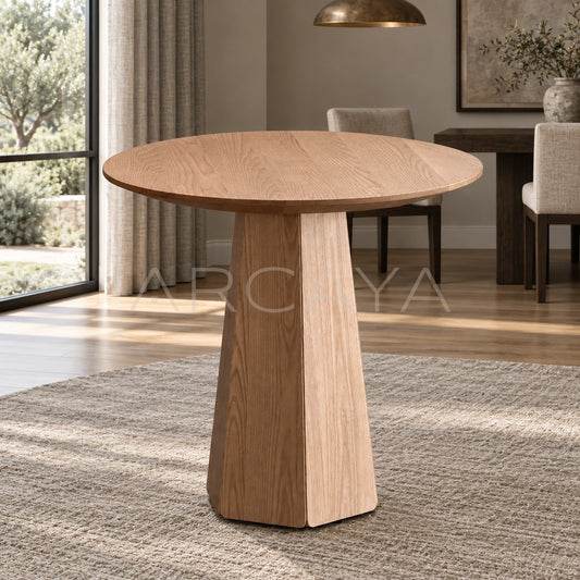 Minimalist Solid Wood Round Table - main