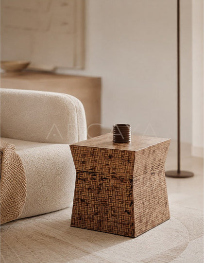 Woven Texture Art Side Table - scene