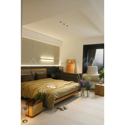 Mid Century Fabric Bed - scene
