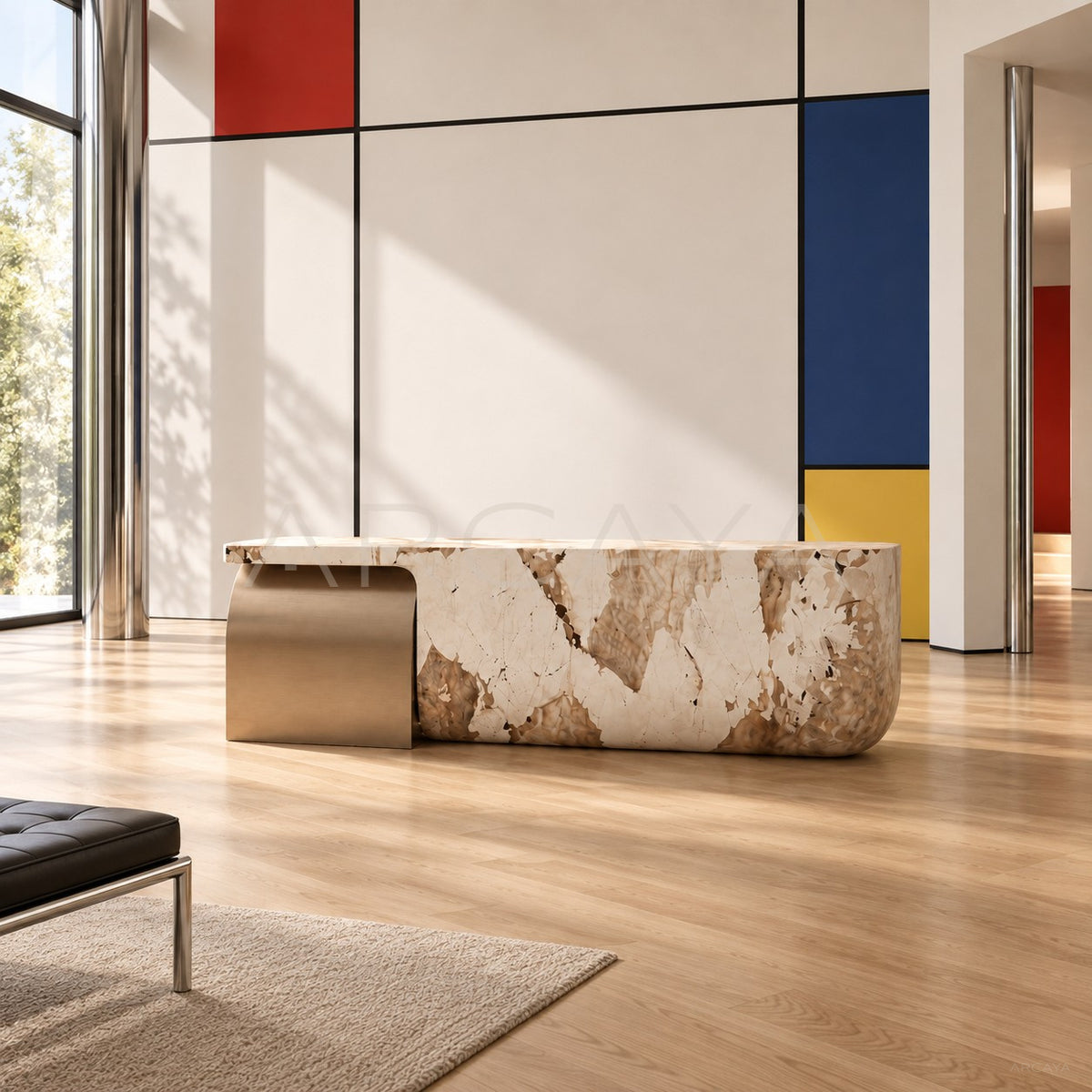 Marble Reception Desk in detail
