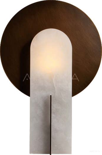 Stone Arch Metal Disc Table Lamp 25025 - scene