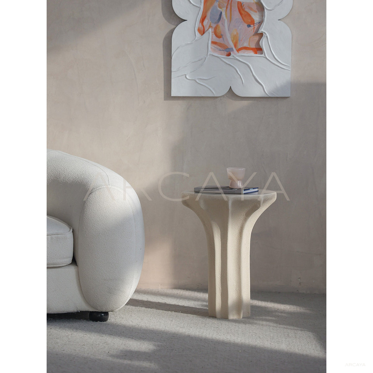 Sculptural Modernist Side Table in detail