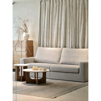 Dio Floating Island Sofa Striped Linen - scene
