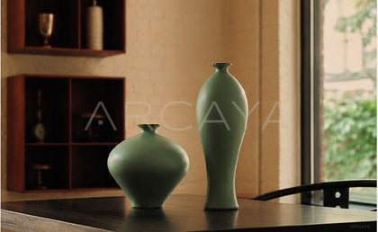 New Chinese Matte Celadon Ceramic Vase - scene