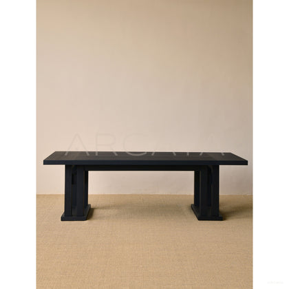 Quiet Matte Black Oak Dining Table - scene