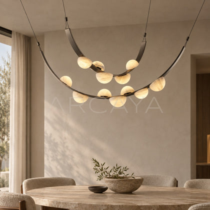Arc Branch Stone Half Moon Pendant Light 96212 - main