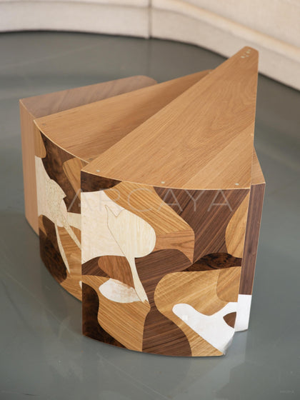 Veneer Marquetry Nesting Coffee Table - detail