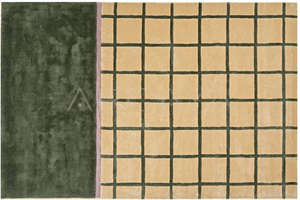 Beige Green Check Rug Dsm P013 F - scene