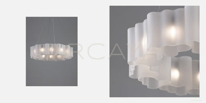 Ripple Glass Ring Round Pendant Light 96290 - scene