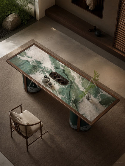 Daze Patek Jade Stone Tea Table - scene