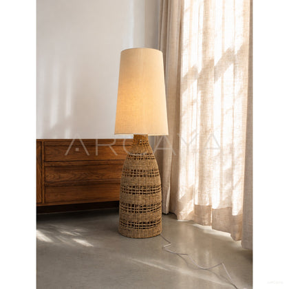 Wabi Sabi Rattan Floor Lamp - scene