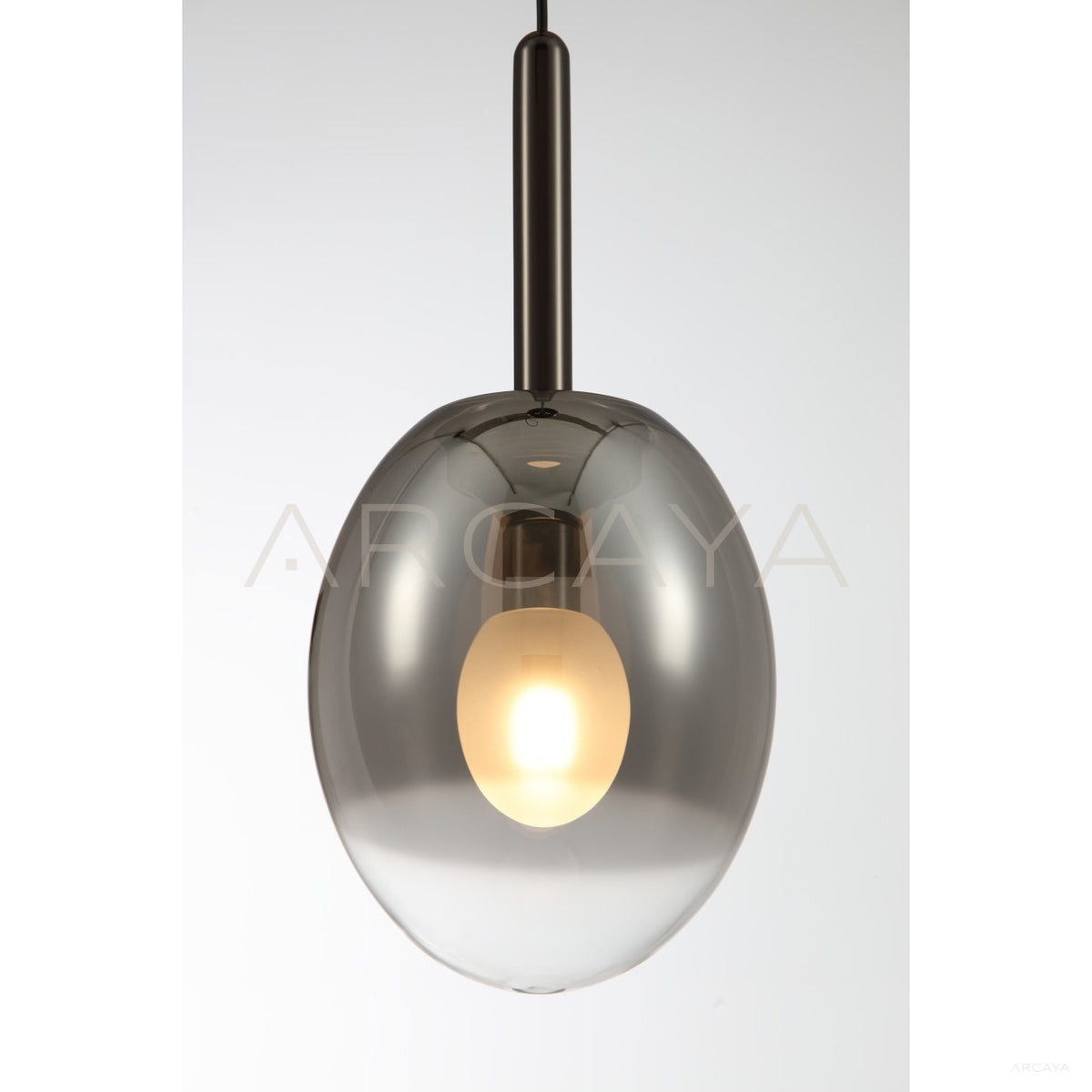 Smoked Glass Oval Pendant Light 23055 in detail