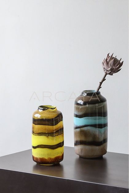 Colorful Glazed Glass Narrow Mouth Vase - scene