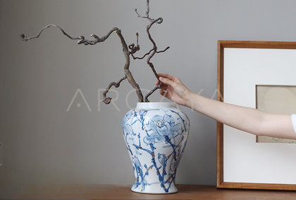Blue White Porcelain General Jar Vase - scene