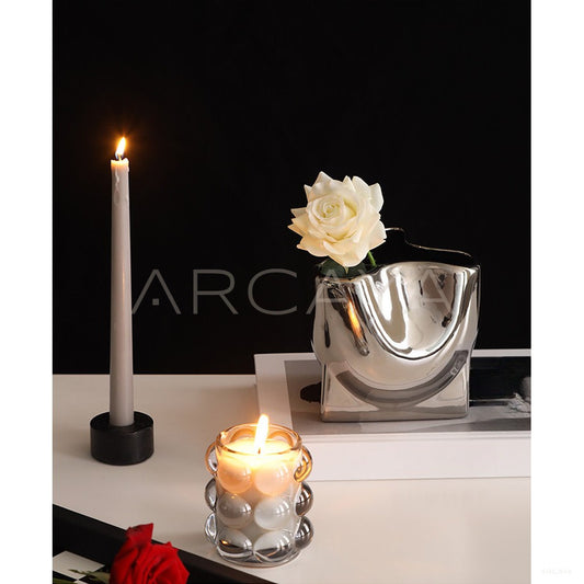 Silver Plated Metal Art Vase - scene
