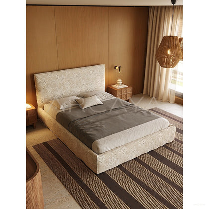 High Headboard Linen Bed - scene