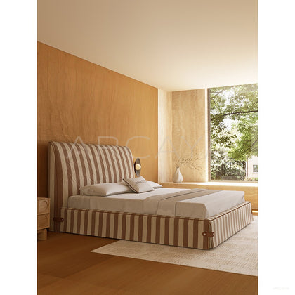 Vintage Stripe Linen Bed - scene