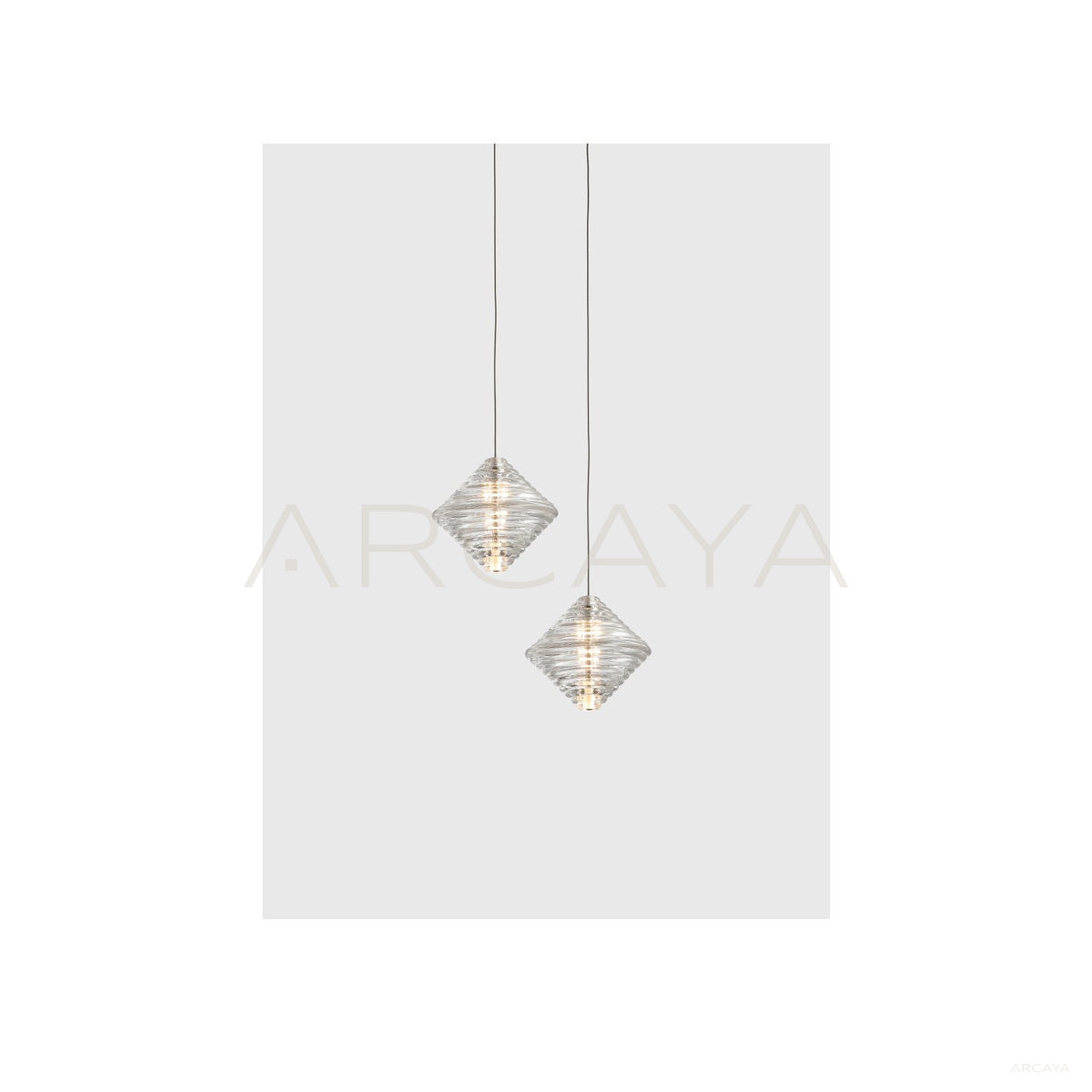 Ribbed Glass Diamond Pendant Light 97177 in detail